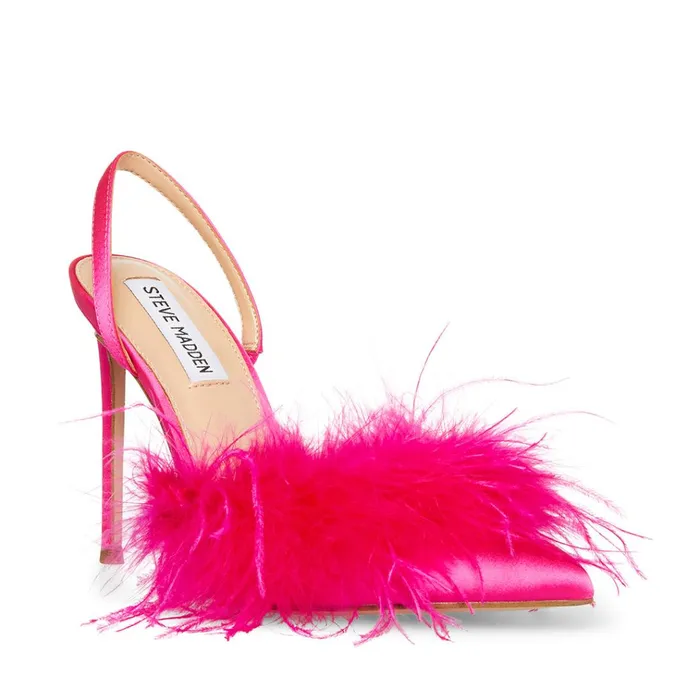 Womens Alexis Pink Satin Steve Madden Heels