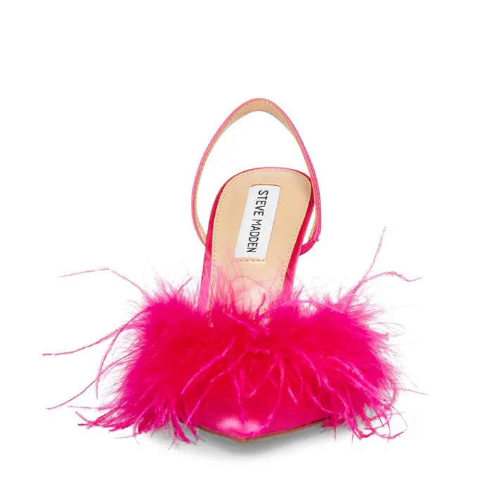 Womens Alexis Pink Satin Steve Madden Heels
