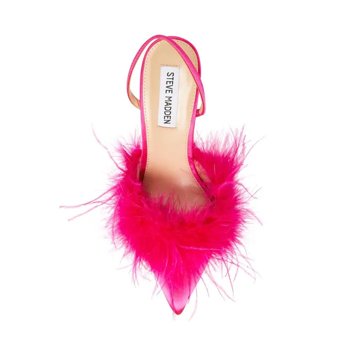 Womens Alexis Pink Satin Steve Madden Heels