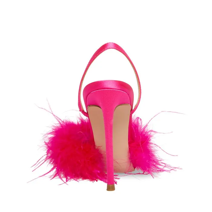 Womens Alexis Pink Satin Steve Madden Heels