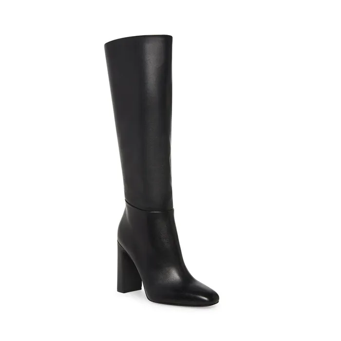 Womens Ally Black Leather Steve Madden Boots and Booties