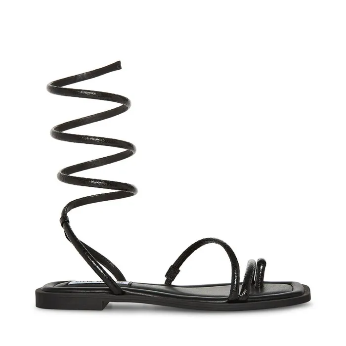 Womens Antelle Black Snake Steve Madden Sandals