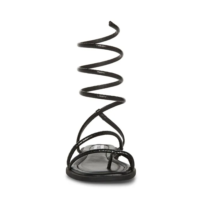 Womens Antelle Black Snake Steve Madden Sandals