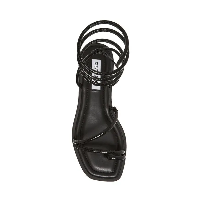 Womens Antelle Black Snake Steve Madden Sandals