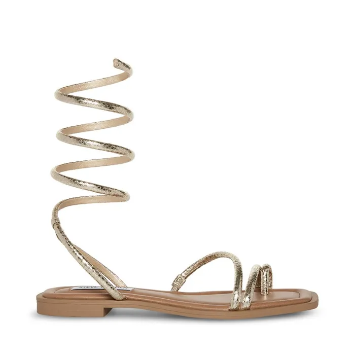Womens Antelle Gold Snake Steve Madden Sandals