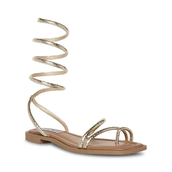 Womens Antelle Gold Snake Steve Madden Sandals