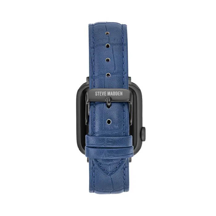 Womens Apple Watch Textured Watch Band Blue 3840mm Steve Madden Watches