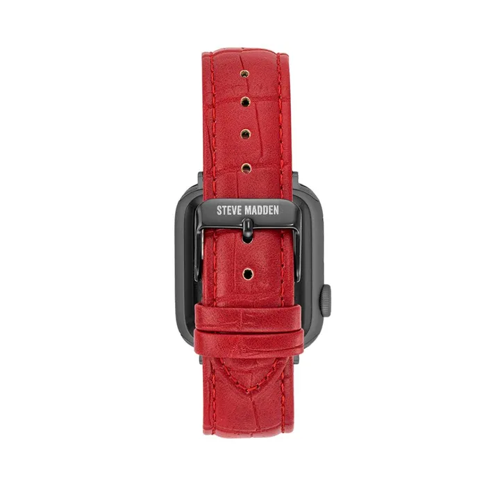 Womens Apple Watch Textured Watch Band Red 3840mm Steve Madden Watches