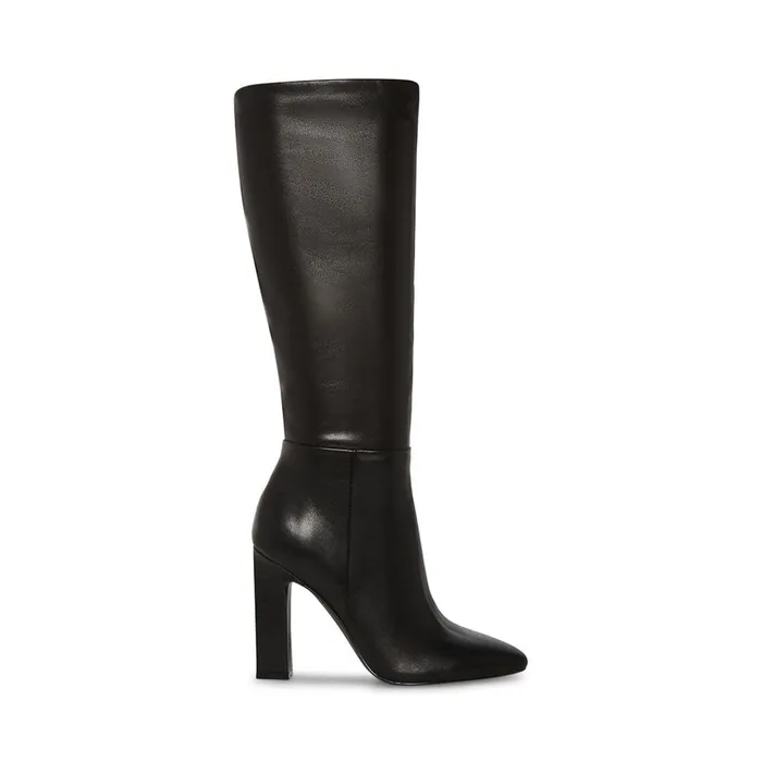 Womens Archers Black Leather Steve Madden Boots and Booties