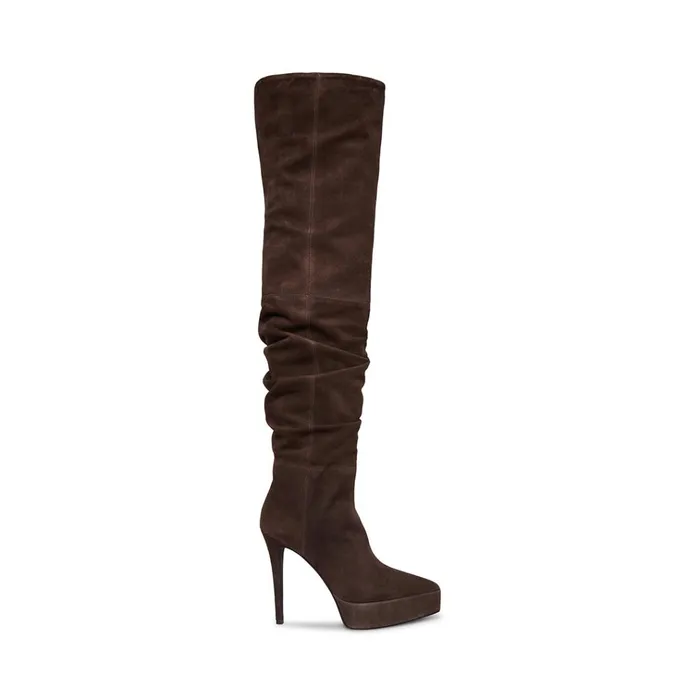 Womens Ashley Taupe Suede Steve Madden Boots and Booties