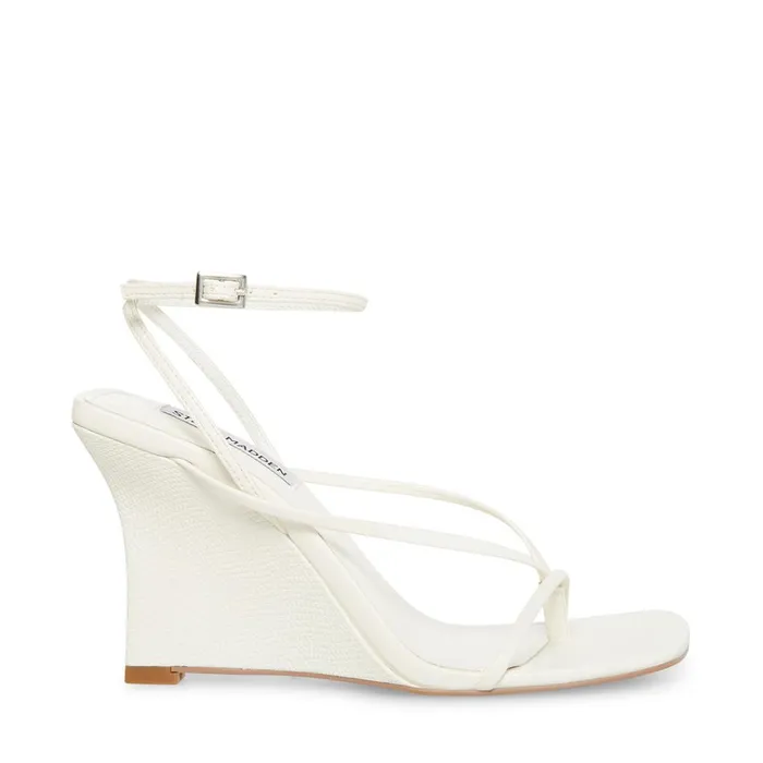 Womens Attina White Steve Madden Sandals