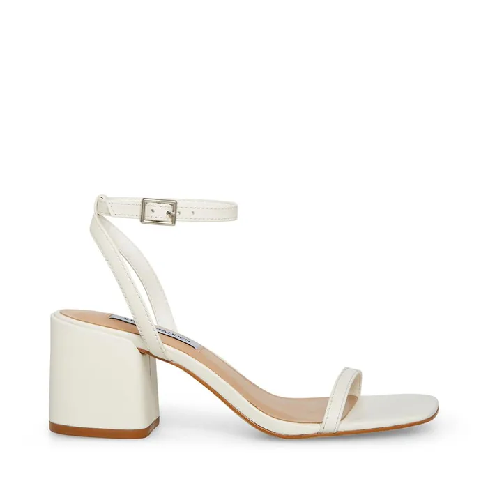 Womens Audrina White Leather Steve Madden Heels