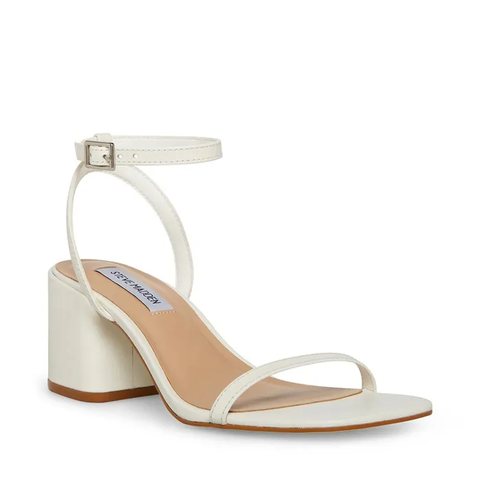 Womens Audrina White Leather Steve Madden Heels