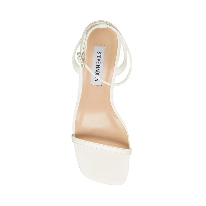 Womens Audrina White Leather Steve Madden Heels