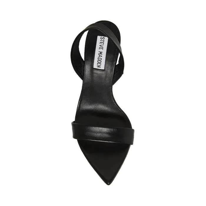 Womens Batali Black Leather Steve Madden Heels