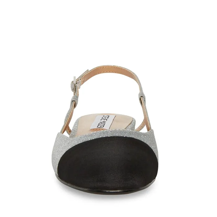 Womens Belinda Silver Glitter Steve Madden Loafers and Flats