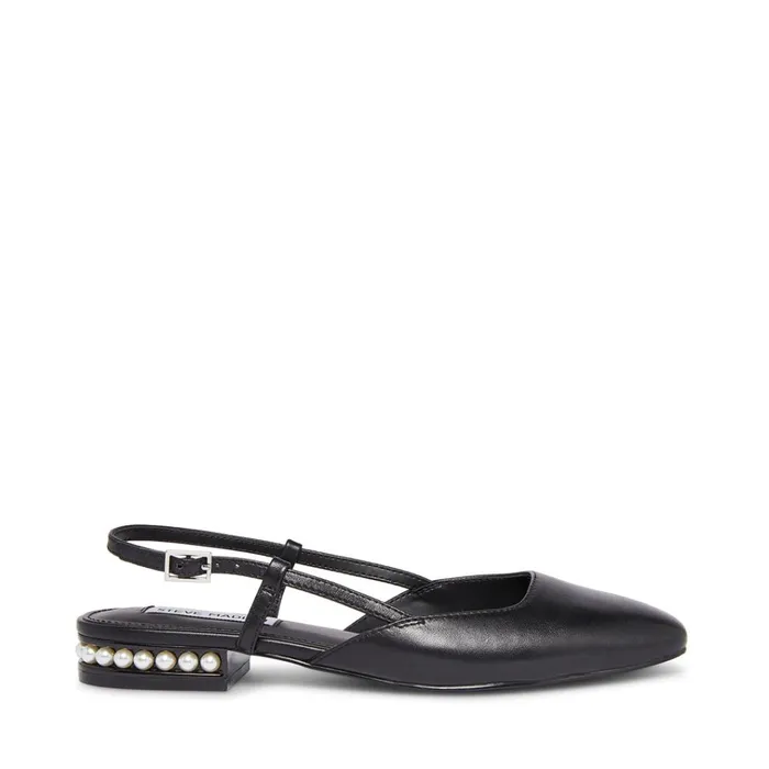 Womens Beloved Black Leather Steve Madden Loafers and Flats