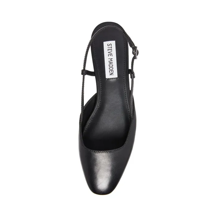Womens Beloved Black Leather Steve Madden Loafers and Flats