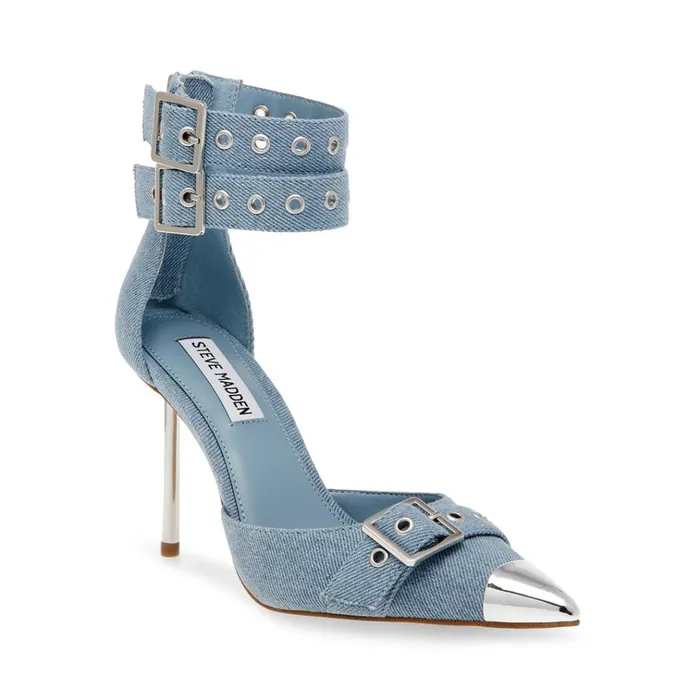 Womens Bex Denim Fabric Steve Madden Heels