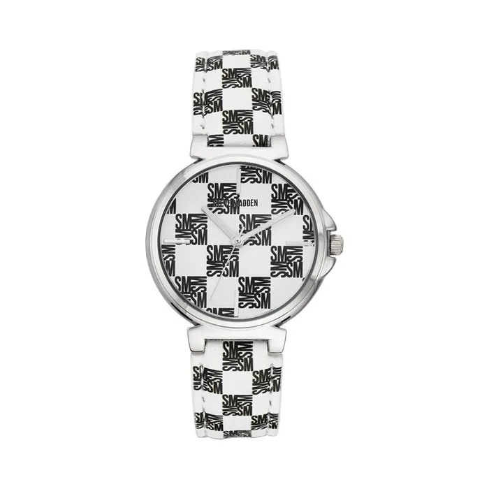 Womens Block Logo Watch BlackWhite Steve Madden Watches