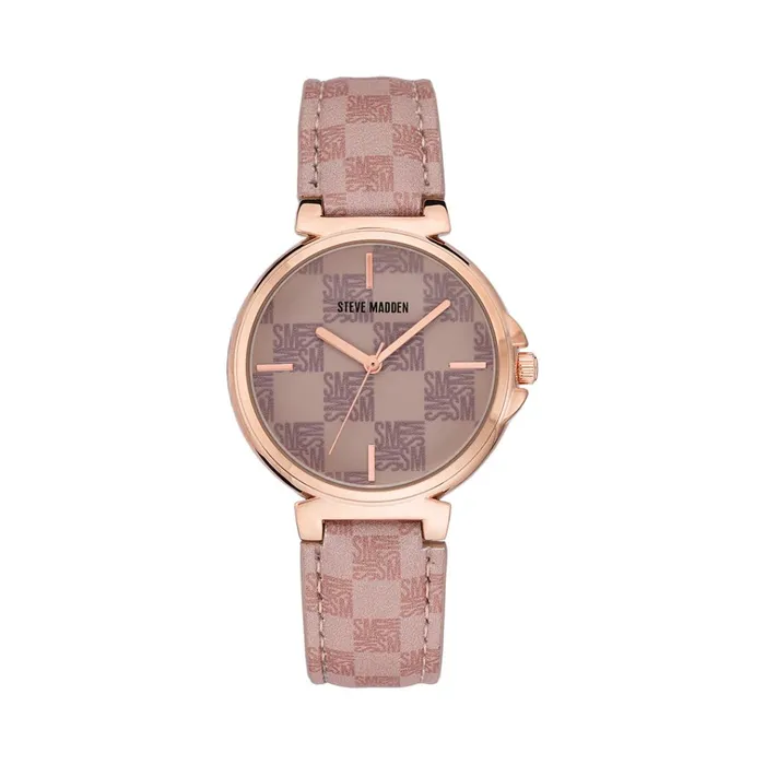 Womens Block Logo Watch Pink Steve Madden Watches
