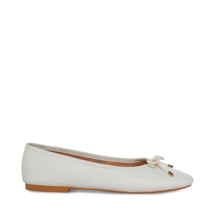 Womens Blossoms White Leather Steve Madden Loafers and Flats
