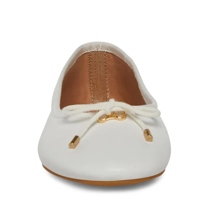 Womens Blossoms White Leather Steve Madden Loafers and Flats