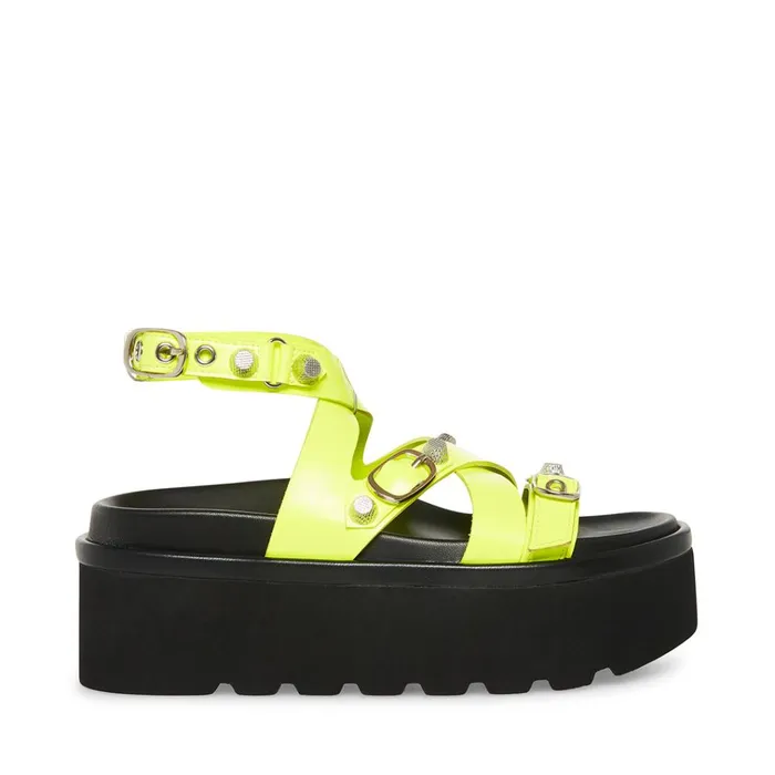 Womens Brant Yellow Neon Steve Madden Sandals