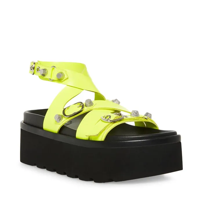 Womens Brant Yellow Neon Steve Madden Sandals