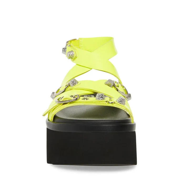 Womens Brant Yellow Neon Steve Madden Sandals