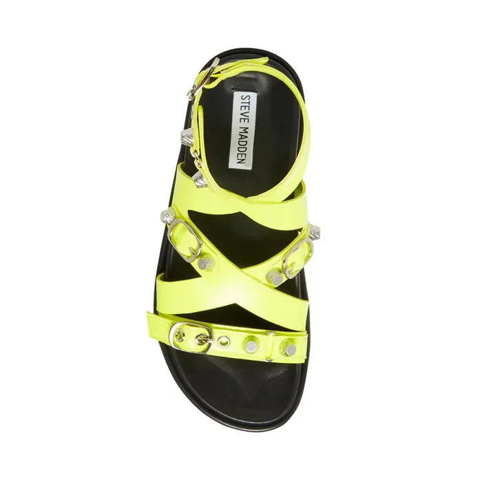 Womens Brant Yellow Neon Steve Madden Sandals