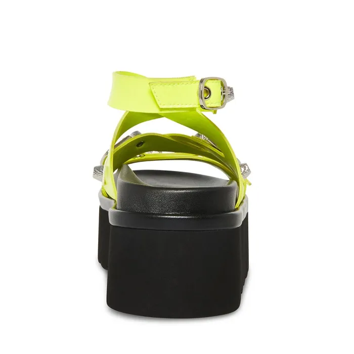 Womens Brant Yellow Neon Steve Madden Sandals