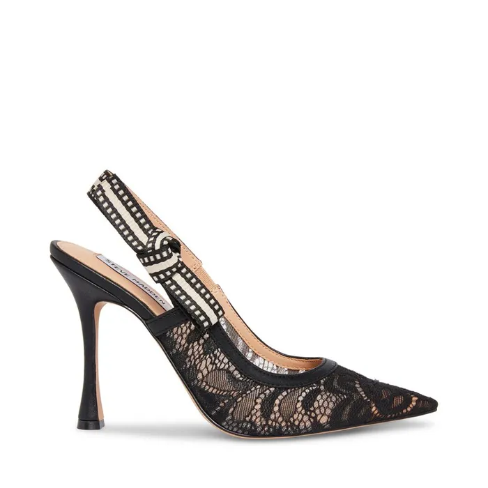 Womens Bri Black Lace Steve Madden Heels