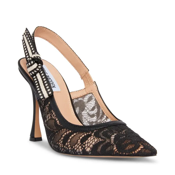 Womens Bri Black Lace Steve Madden Heels
