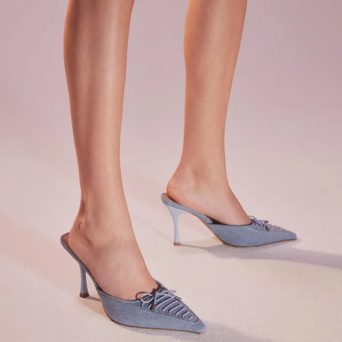 Womens Brianne Denim Fabric Steve Madden Heels