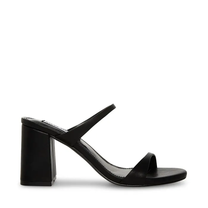 Womens Bridgette Black Leather Steve Madden Heels