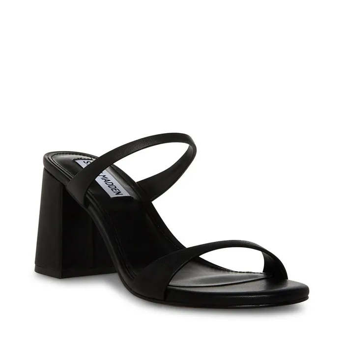 Womens Bridgette Black Leather Steve Madden Heels