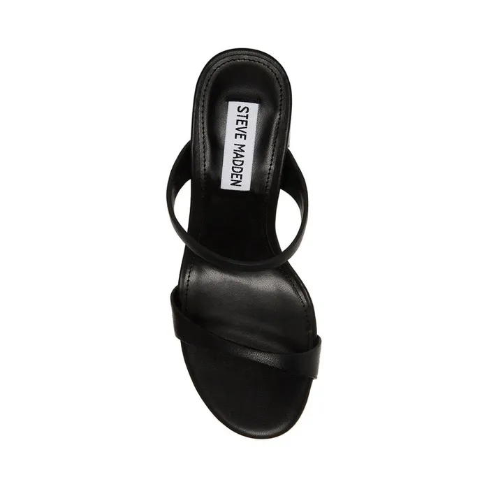 Womens Bridgette Black Leather Steve Madden Heels