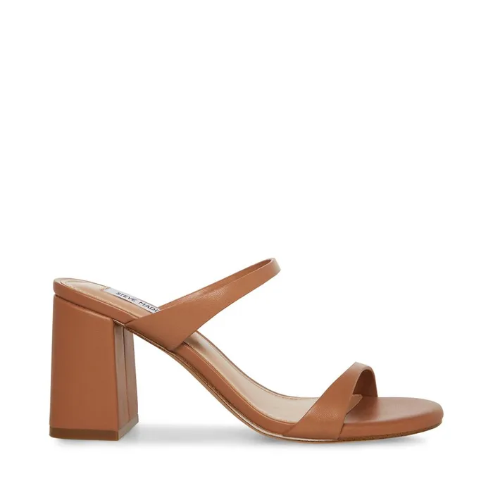 Womens Bridgette Tan Leather Steve Madden Heels
