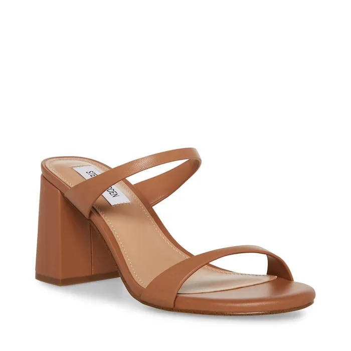 Womens Bridgette Tan Leather Steve Madden Heels
