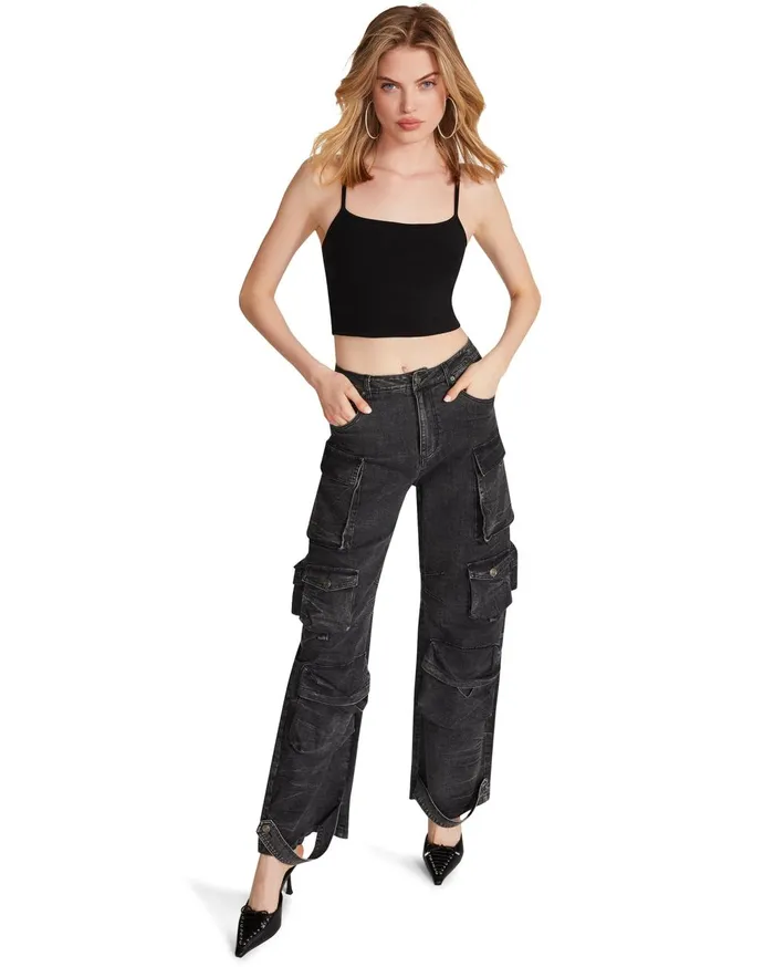 Womens Brody Pant Black Denim Steve Madden Bottoms