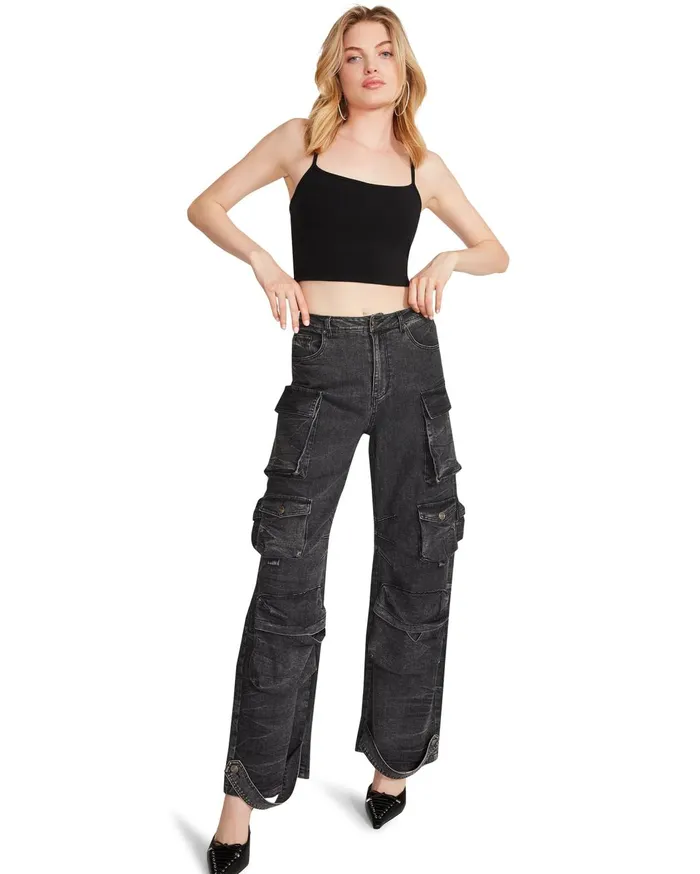 Womens Brody Pant Black Denim Steve Madden Bottoms