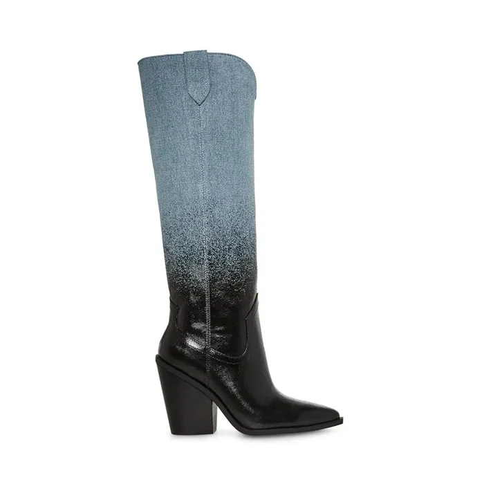 Womens Bronco Denim Multi Steve Madden Boots and Booties