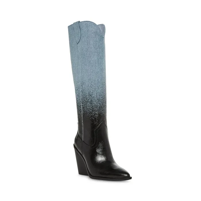 Womens Bronco Denim Multi Steve Madden Boots and Booties