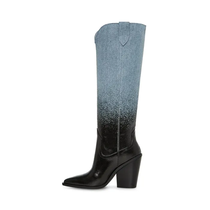 Womens Bronco Denim Multi Steve Madden Boots and Booties