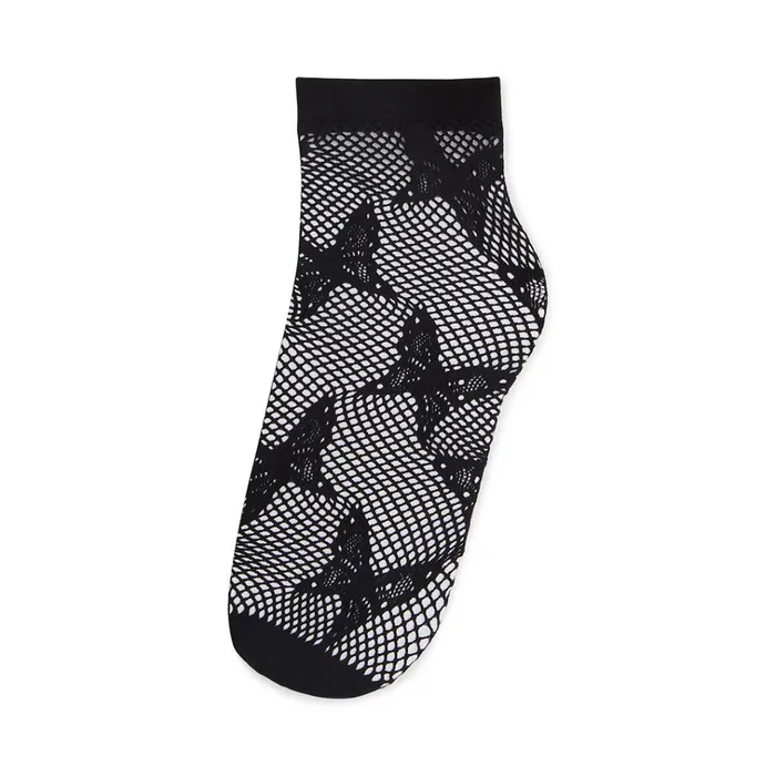 Womens Butterfly Fishnet Anklet Socks Black Steve Madden Socks and Tights