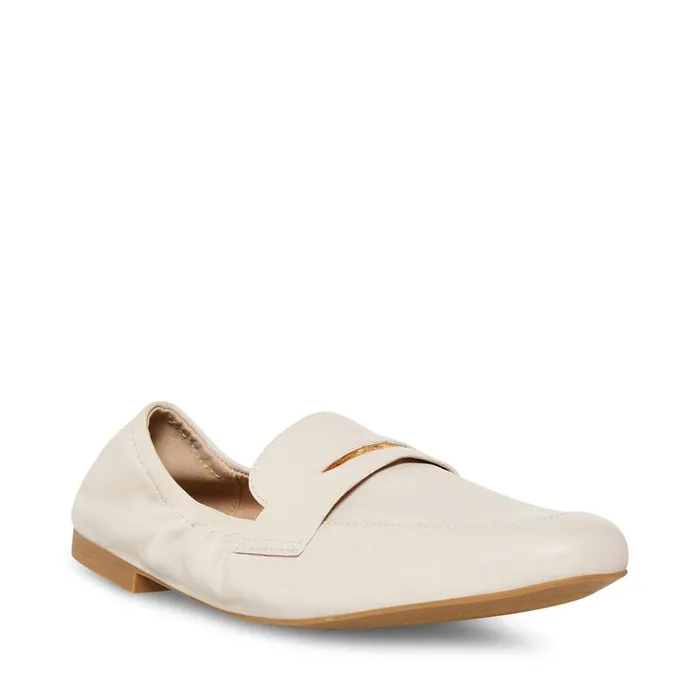 Womens Calver Bone Leather Steve Madden Loafers and Flats