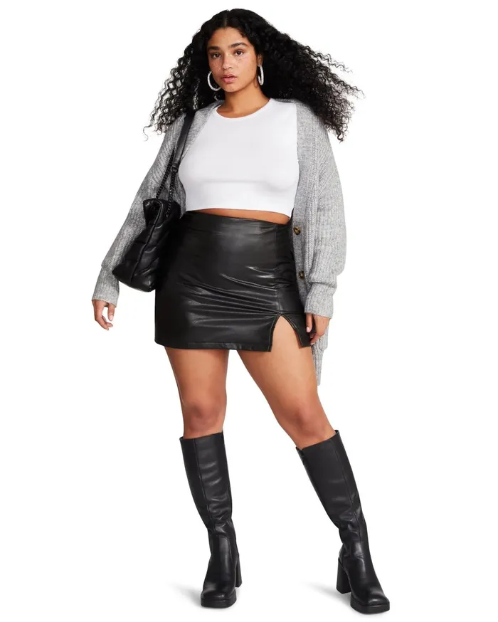 Womens Cam Faux Leather Skort Black Steve Madden Bottoms