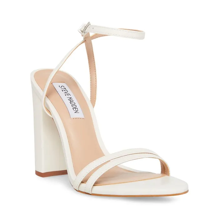 Womens Candid White Leather Steve Madden Heels