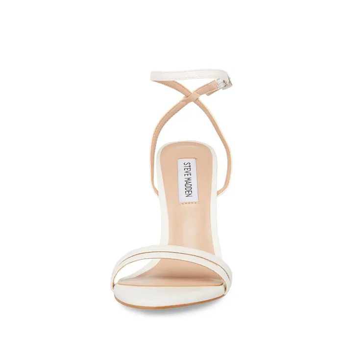 Womens Candid White Leather Steve Madden Heels
